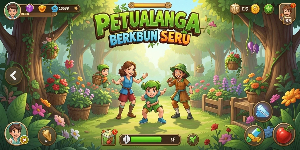 Tampilkan gameplay seru dari 55RP dengan kebun yang subur dan hewan peliharaan.