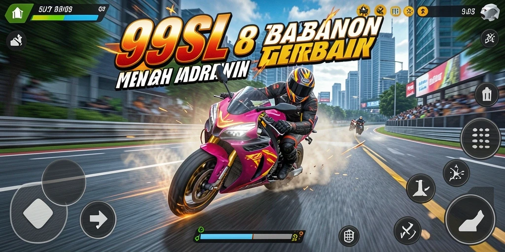 Tampilan gameplay <strong>99SL</strong> yang mendebarkan di trek balap.