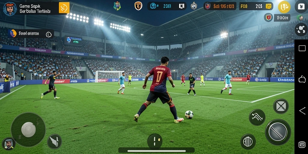 Tampilan gameplay menarik dalam F08 yang menawarkan aksi sepak bola seru.