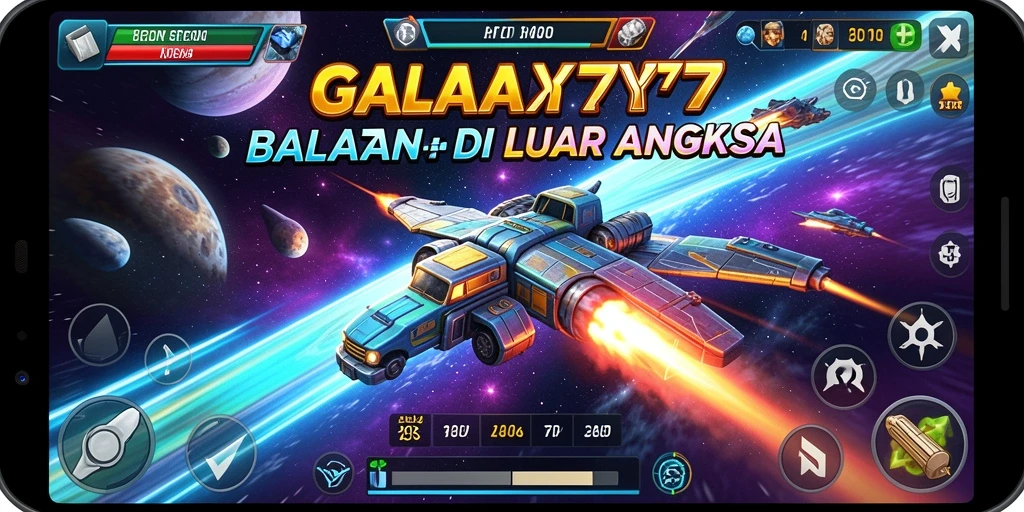Tampilan gameplay balapan luar angkasa yang mendebarkan.
