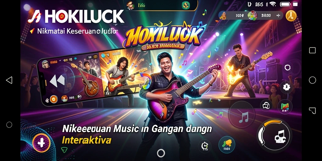 Tampilan screenshot HOKILUCK dengan gameplay musik yang seru.