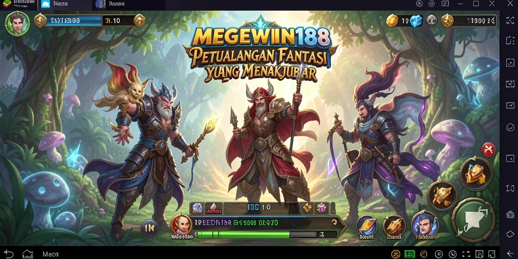 Screenshot utama <strong>MEGEWIN188</strong> menampilkan aksi seru dalam pertarungan RPG.