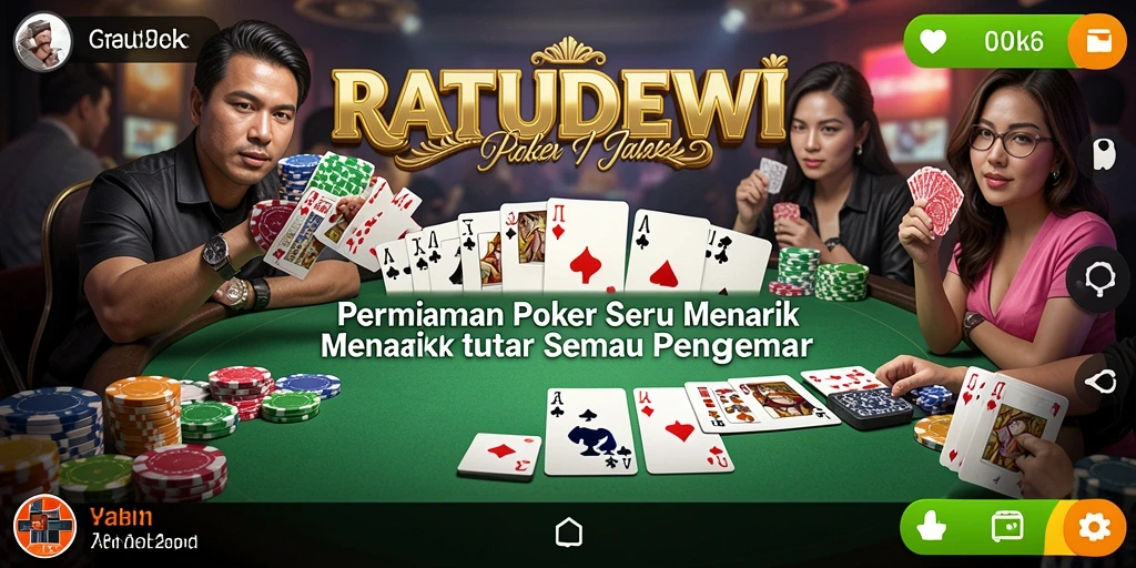 Tampilan permainan Poker yang menarik dan mendebarkan di RATUDEWI.