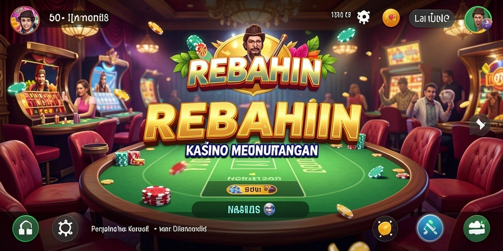 Screenshot gameplay <strong>REBAHIN</strong> menampilkan suasana Kasino yang mengasyikkan.