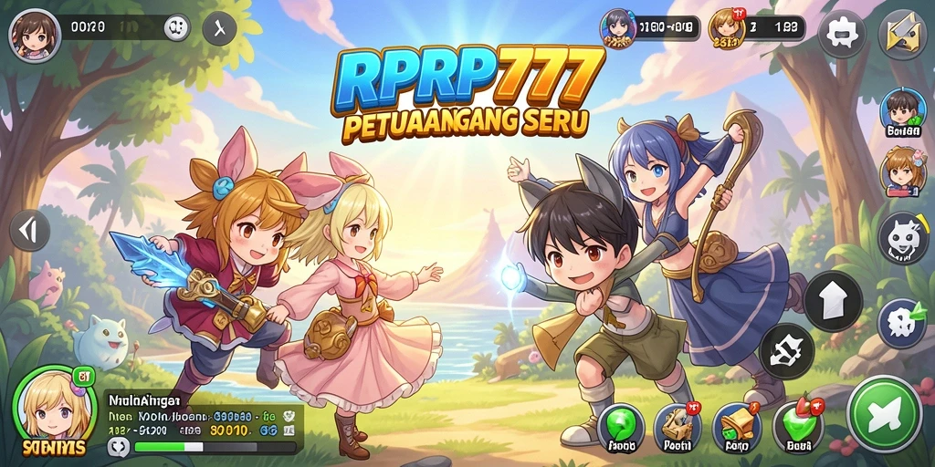 Tampilan aksi seru dalam gameplay RPRP777 yang penuh warna.