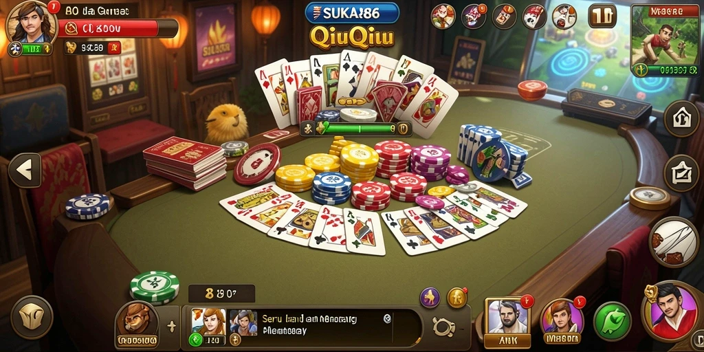 Tampilan gameplay QiuQiu yang mendebarkan di SUKA86.