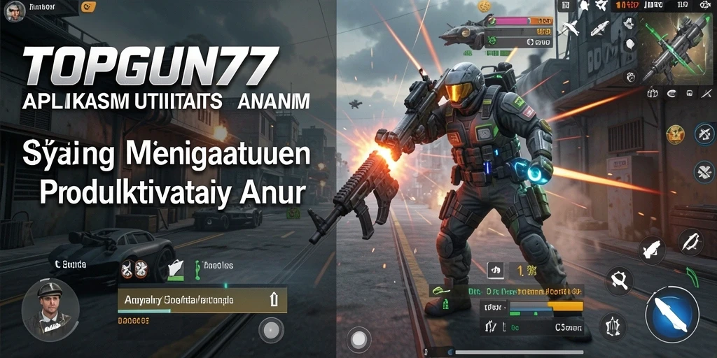 Tampilan utama aplikasi TOPGUN77 dengan fitur utilitas canggih.