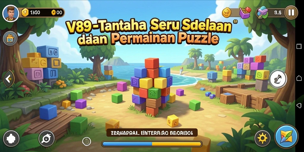 Tampilan gameplay V89 yang menantang dalam memecahkan puzzle.