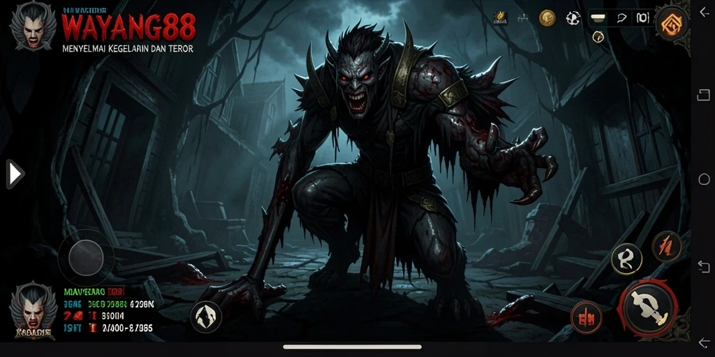 Tampilan menakutkan dalam gameplay WAYANG88 yang menggugah adrenalin.