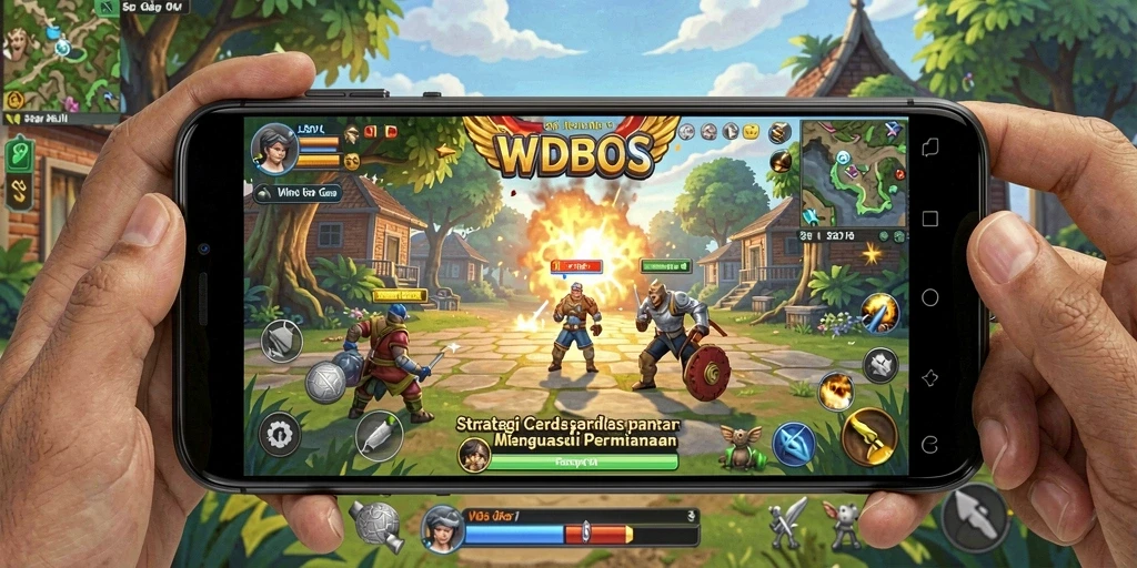 Tangkapan layar gameplay WDBOS yang menunjukkan pertempuran strategi yang intens.