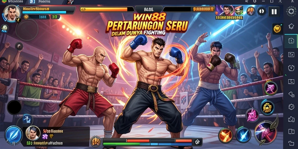 Gameplay mendebarkan dalam <strong>WIN88</strong> yang menunjukkan pertarungan seru antar karakter.