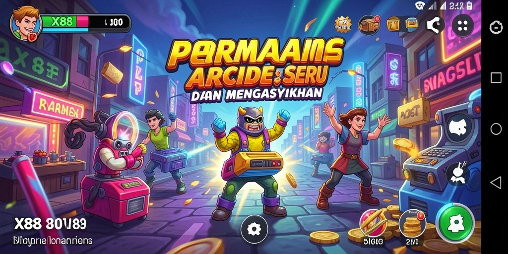 Screenshot gameplay dari X88 yang menunjukkan aksi seru dalam permainan Arcade.